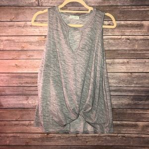 DCB gray front twisted tank with keyhole detail